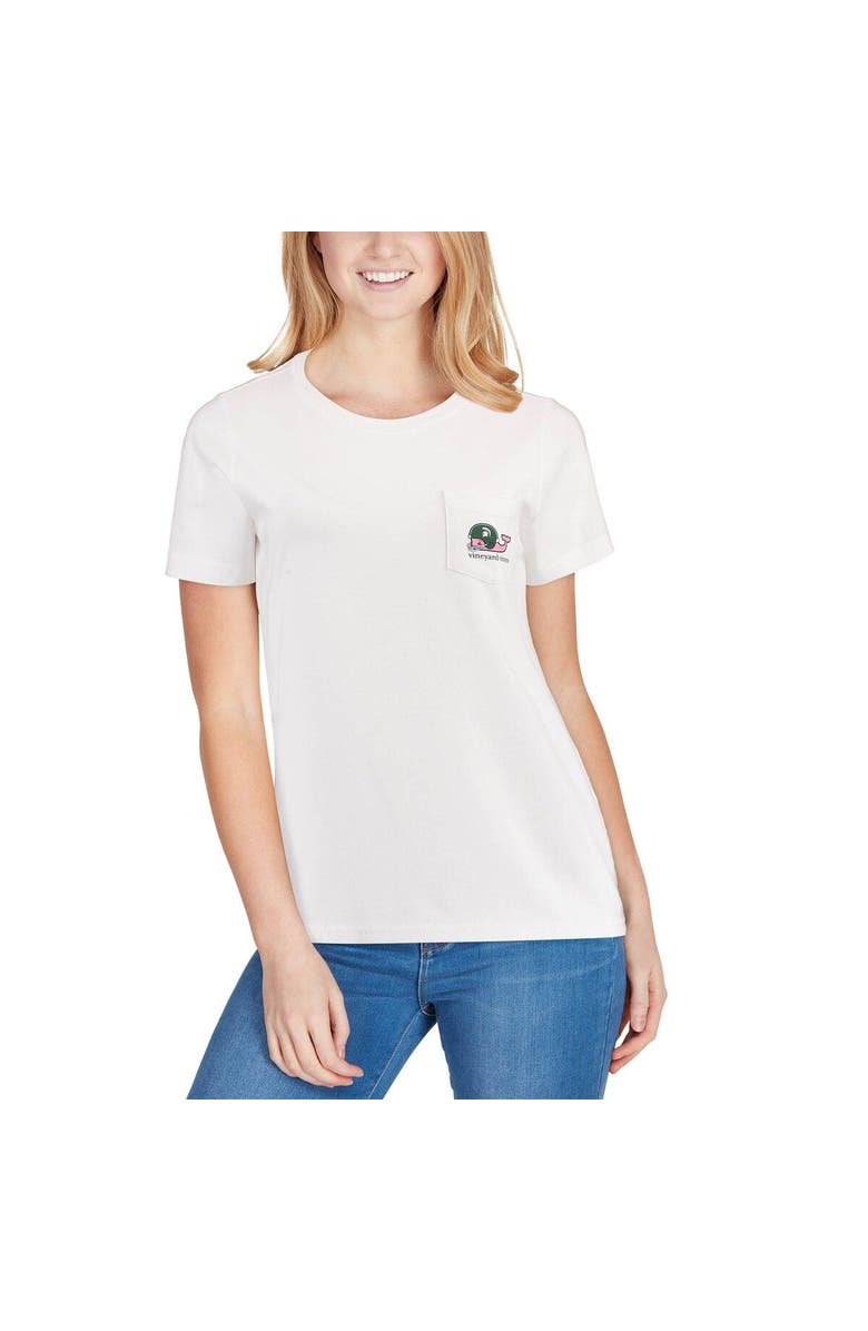vineyard vines Women's Vineyard Vines White Michigan State Spartans Pocket T-Shirt, Alternate, color, 