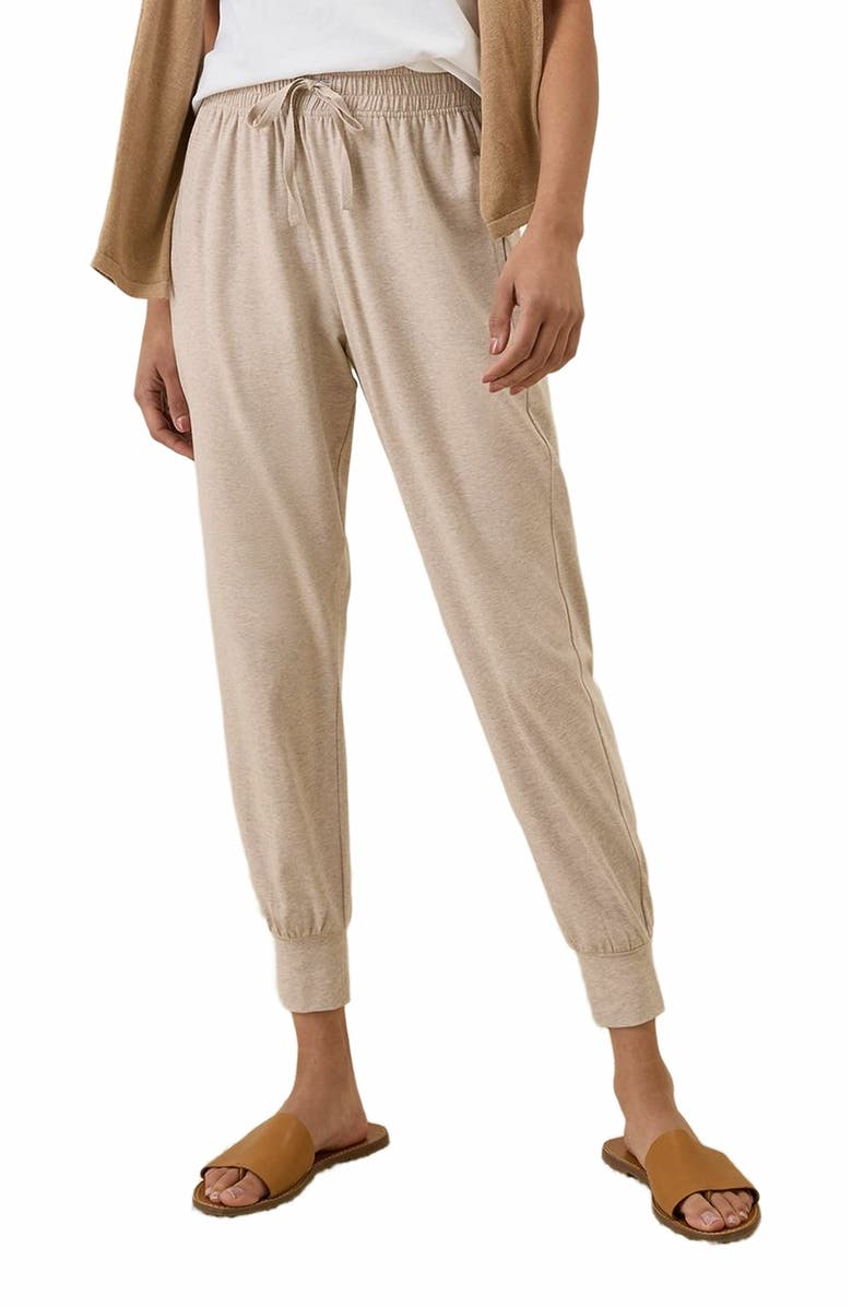 Pact Organic Cotton Cool Stretch Lounge Jogger, Alternate, color, Oat Heather