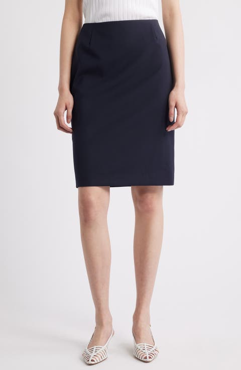 BOSS Vileah Virgin Wool Pencil Skirt (Petite)