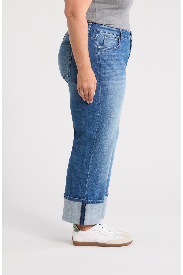Sienna Cuffed High Waist Wide Leg Jeans, Alternate, color, HALLOWED