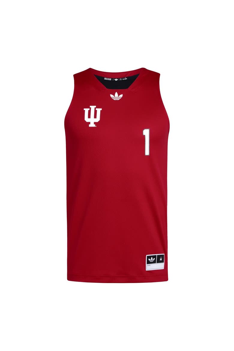 Men's adidas #1 Crimson/Black Indiana Hoosiers Black History Month Basketball Jersey, Alternate, color, Crimson