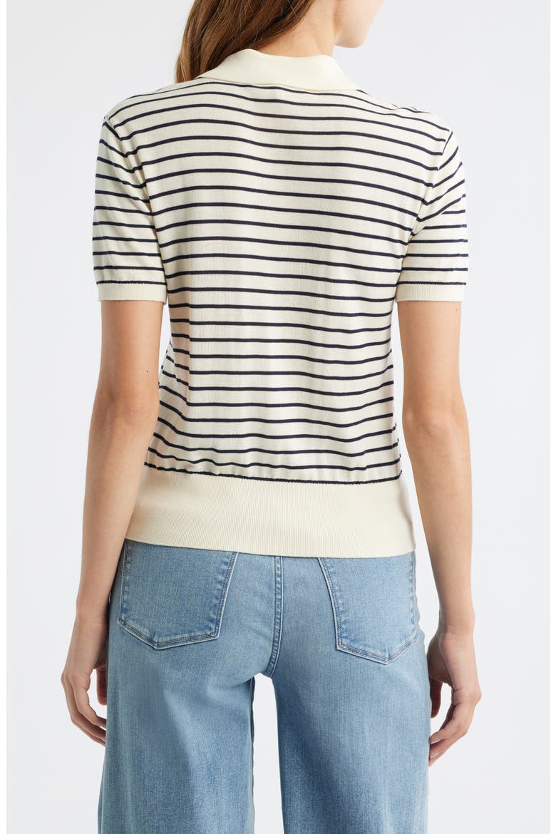 The Keyhole Stripe Polo, Alternate, color, CREAM MULTI