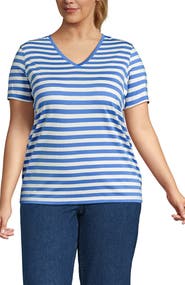 Lands' End Relaxed Supima Cotton V-Neck T-Shirt