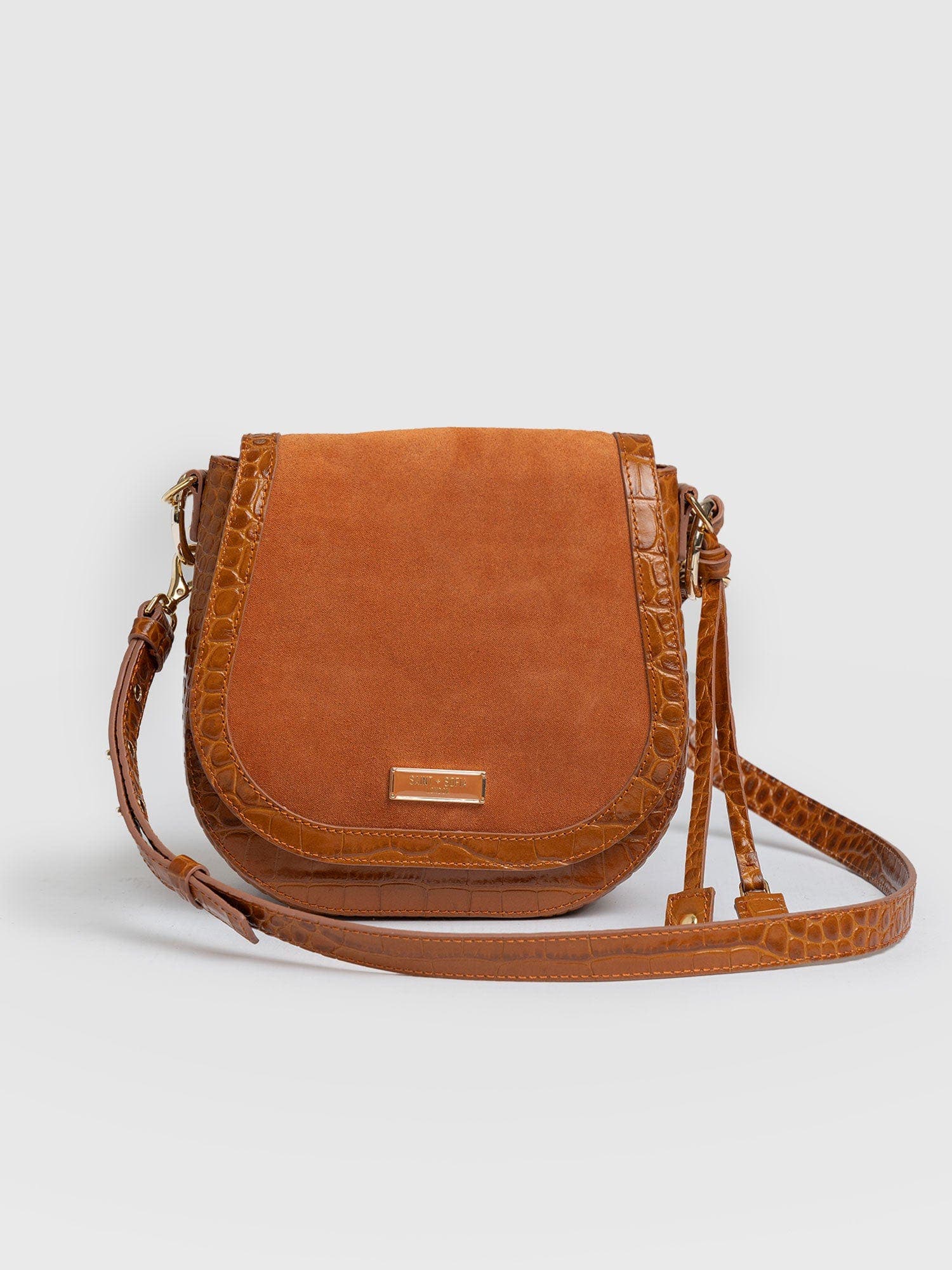 Saddle Bag, Alternate, color, Brown Croc