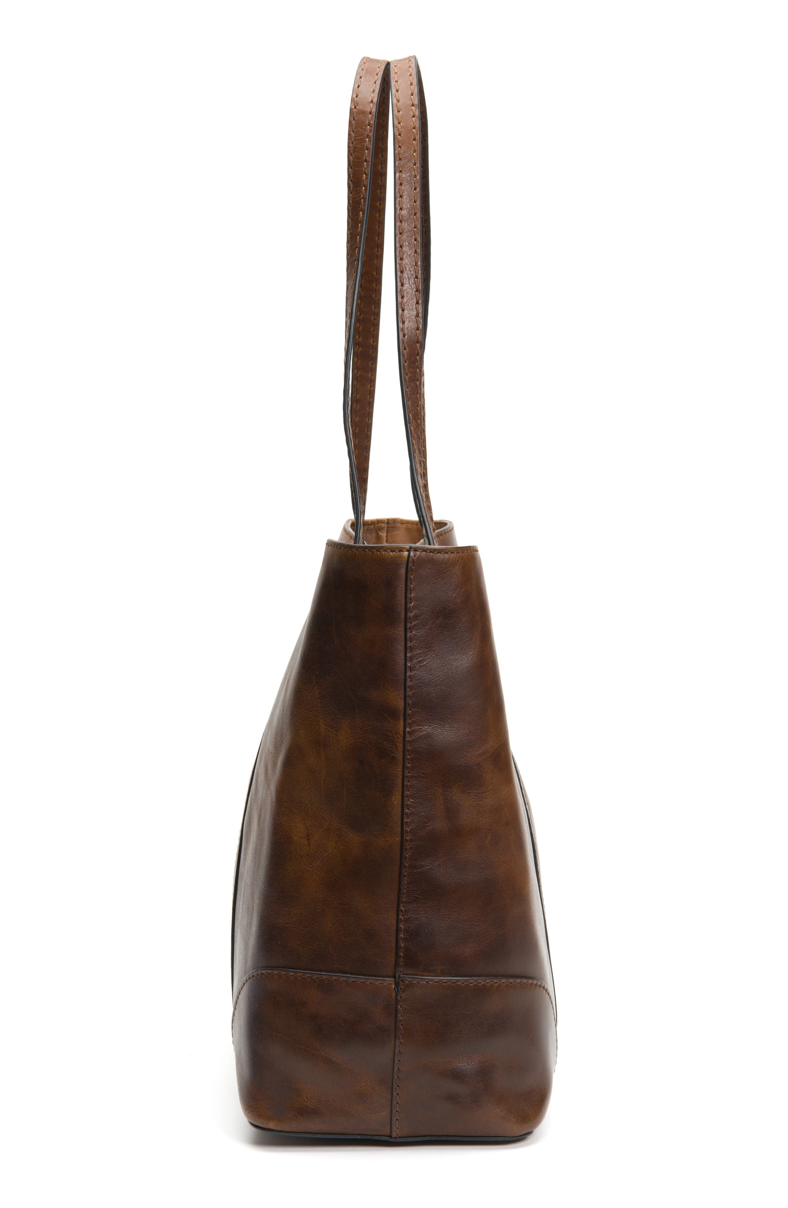 Frye Melissa Leather Shopper, Alternate, color, Dark Brown
