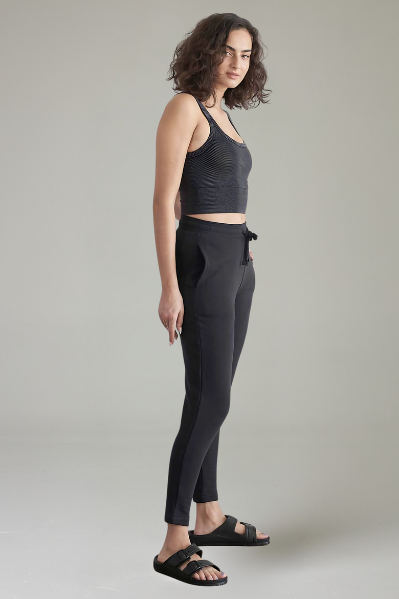 Serengeti Eco-Luxe Fleece Slim Pant - Cloud-Soft Comfort, Alternate, color, Coal Black