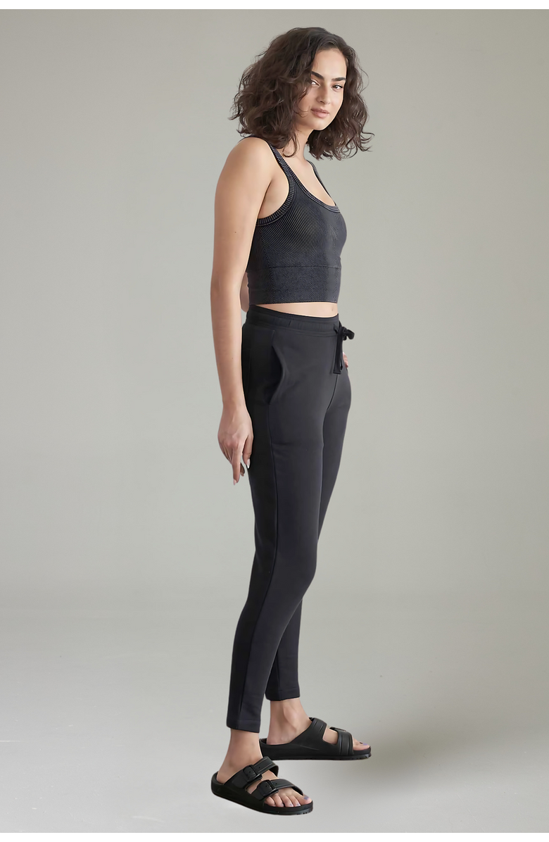 eavolu Serengeti Eco-Luxe Fleece Slim Pant - Cloud-Soft Comfort, Alternate, color, Coal Black