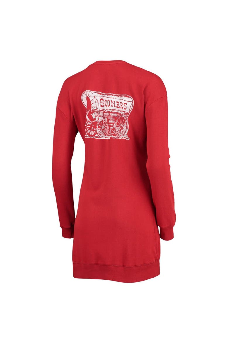 Women's Gameday Couture Crimson Oklahoma Sooners 2-Hit Sweatshirt Dress, Alternate, color, Crimson