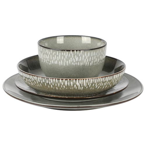 Gibson Elite Matisse 16 Piece Stoneware Dinnerware Set With Reactive Glaze In Green