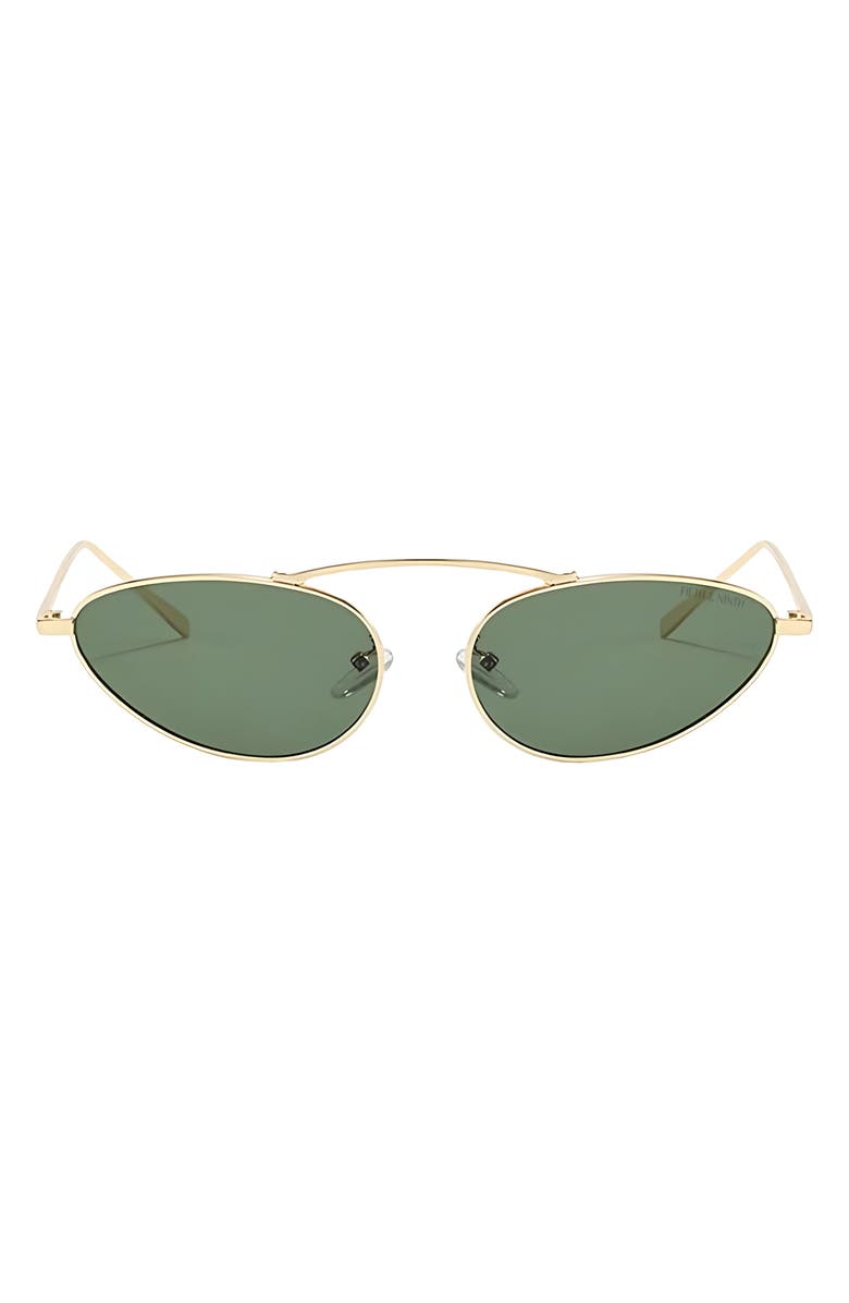 Fifth & Ninth Daphne 60mm Polarized Cat Eye Sunglasses, Main, color, Gold / Green