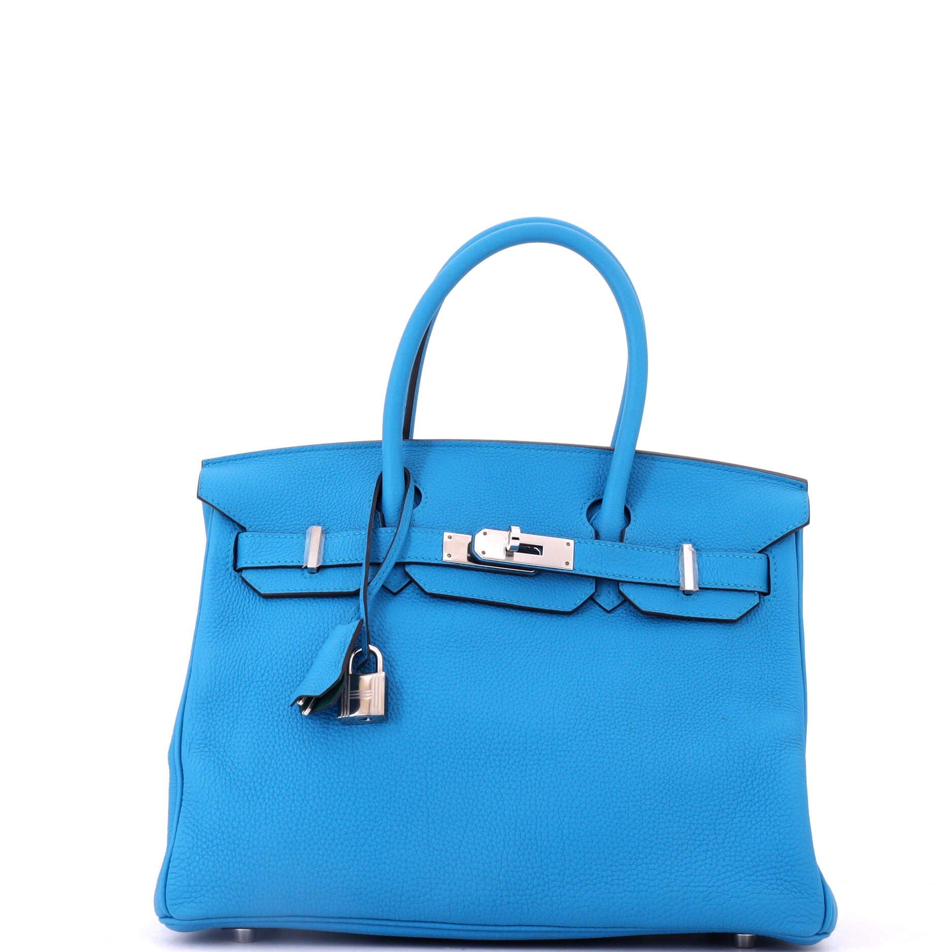 Birkin Handbag Verso Togo with Palladium Hardware 30, Main, color, Blue
