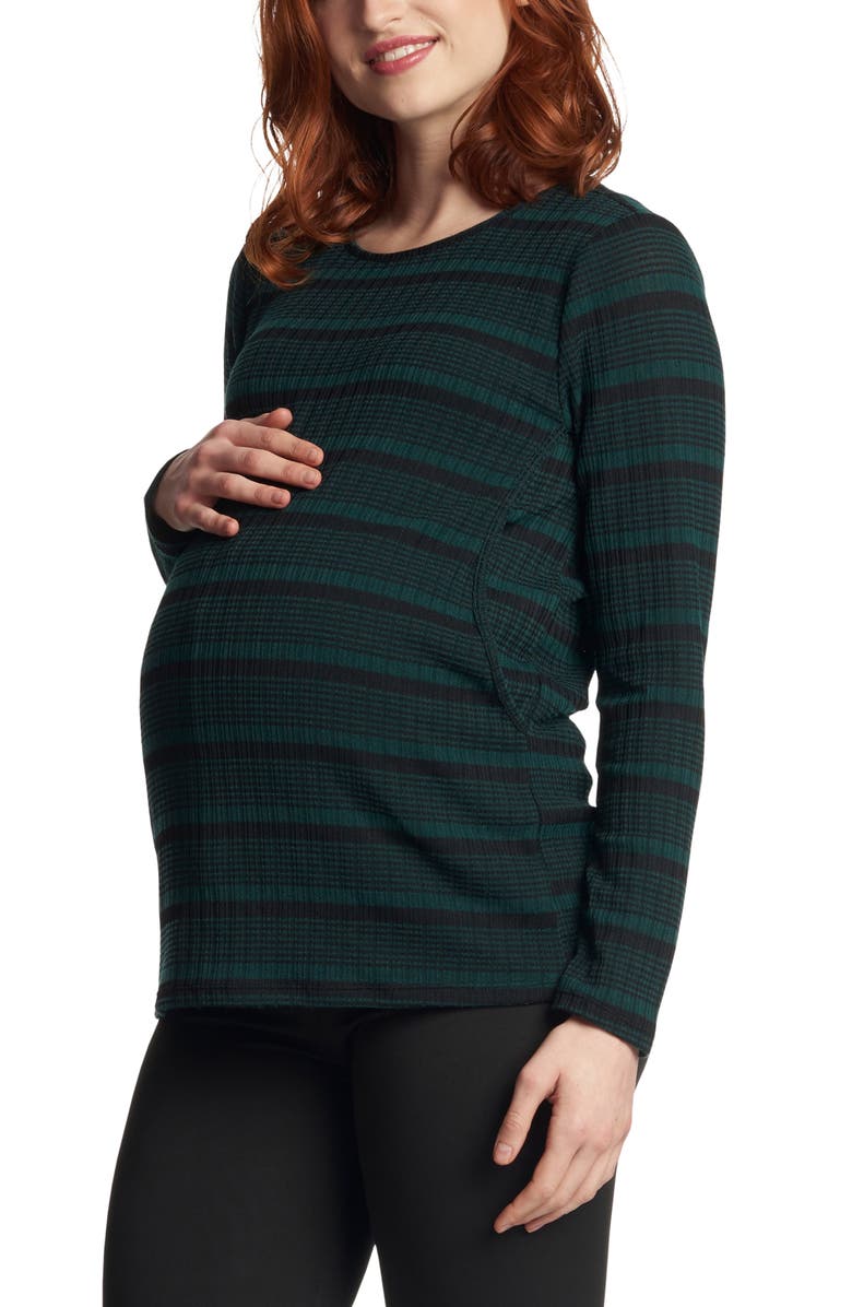 Everly Grey Ashley Stripe Maternity/Nursing Top, Main, color,