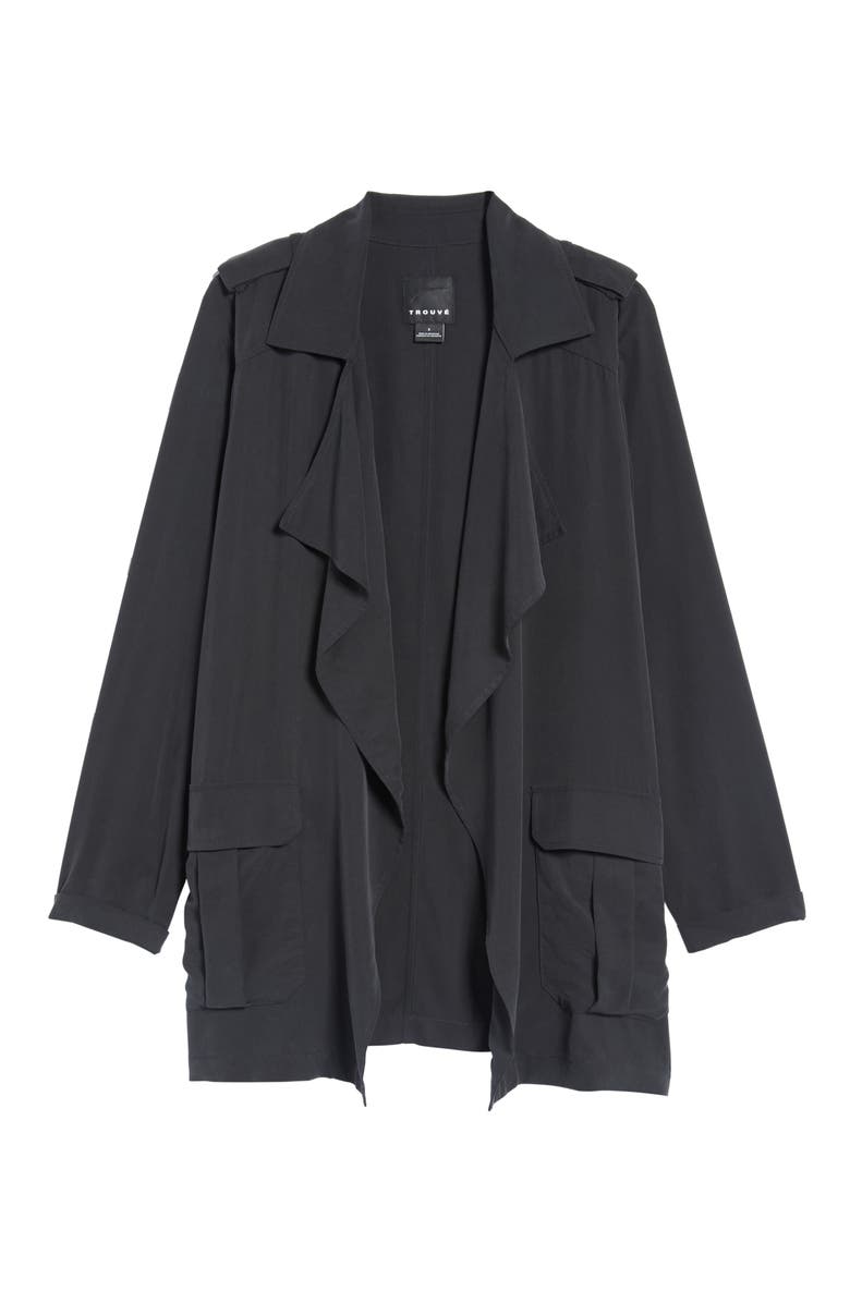 Trouvé Drape Front Military Jacket, Alternate, color,