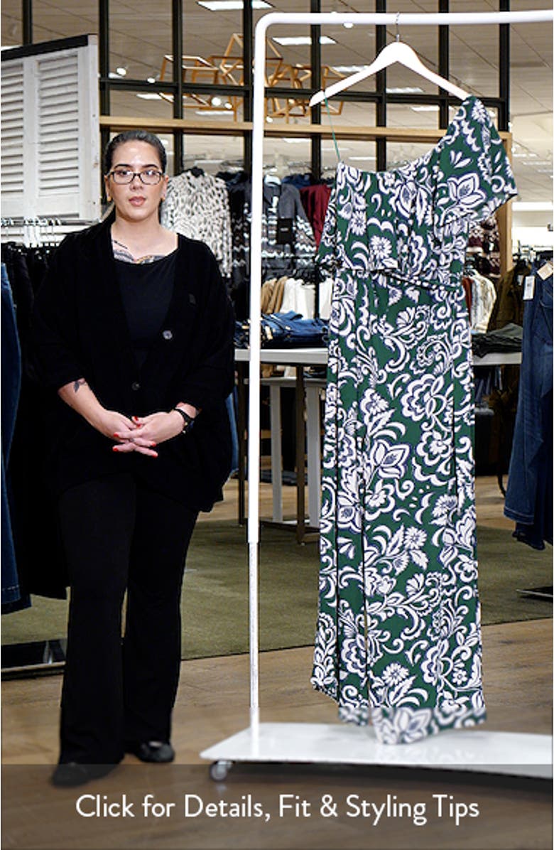 Harriet Floral Kaley One-Shoulder Wide Leg Jumpsuit, sales video thumbnail