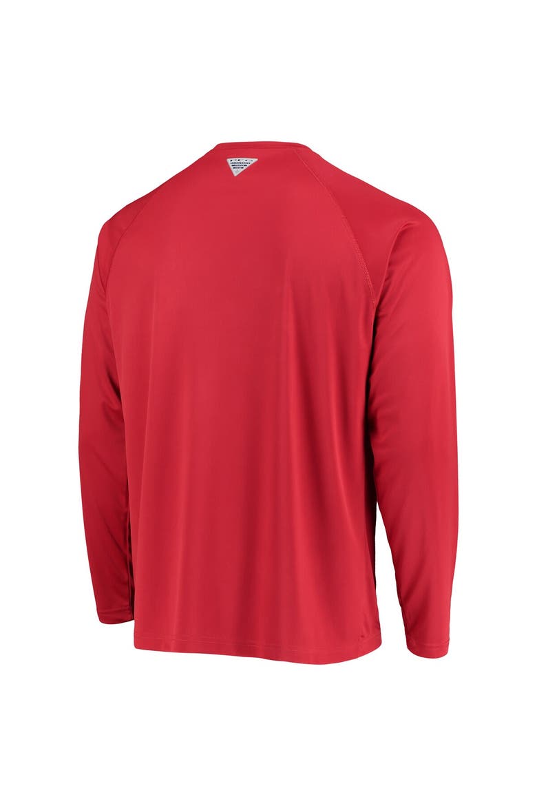 Men's Columbia Scarlet Ohio State Buckeyes Terminal Tackle Omni-Shade Raglan Long Sleeve T-Shirt, Alternate, color, Scarlet