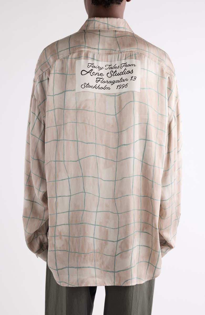 Acne Studios Setar Paint Check Button-Up Shirt, Alternate, color, Pink/ Grey