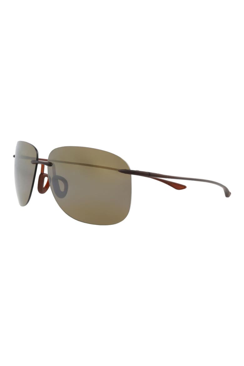 Hikina 62mm Gradient Polarized Oversize Shield Sunglasses, Alternate, color, ROOTBEER ROOTBEER BRONZE