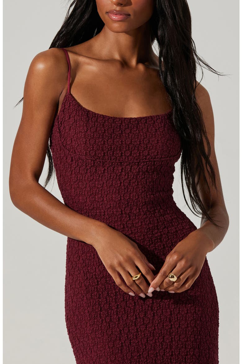 Renaisse Open Stitch Cotton Blend Dress, Alternate, color, PLUM
