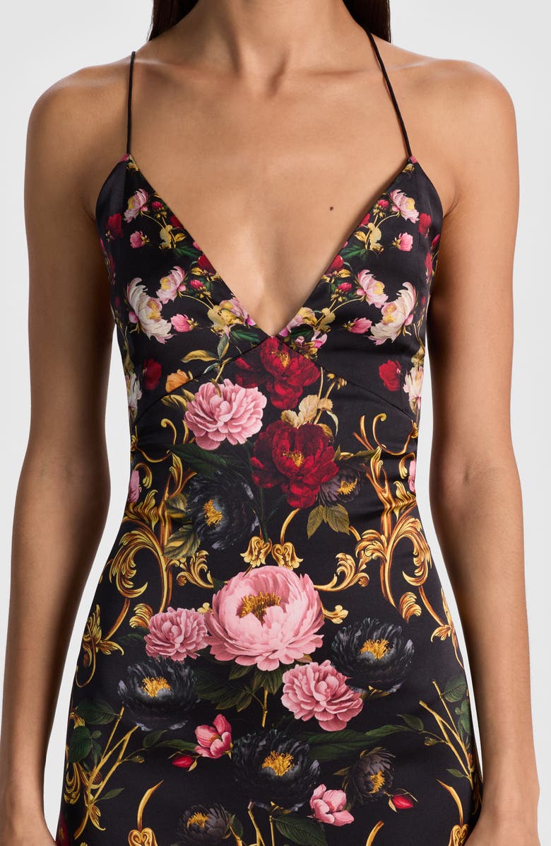 Alice + Olivia Milta Floral Mermaid Slipdress, Alternate, color, Evermine