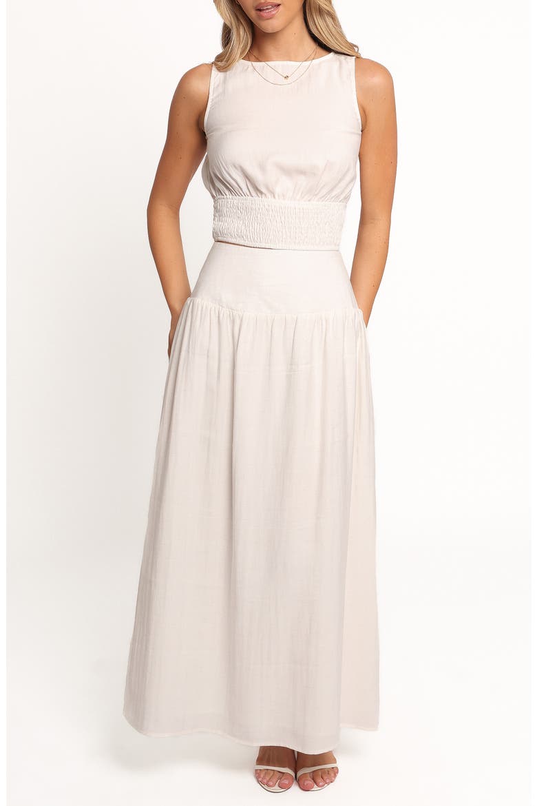 Kerri Crop Top & Maxi Skirt Set, Main, color, WHITE