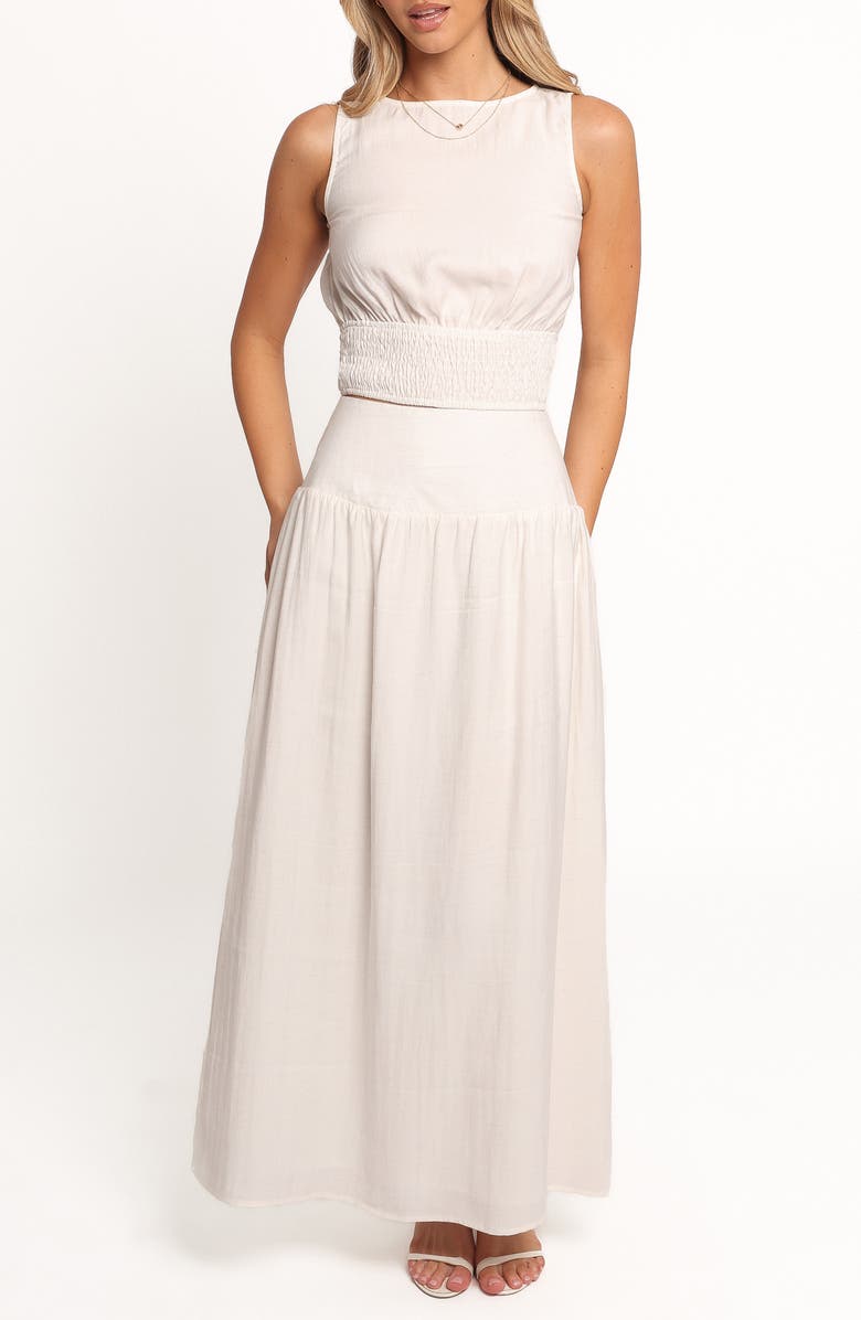Petal & Pup Kerri Crop Top & Maxi Skirt Set, Main, color, White