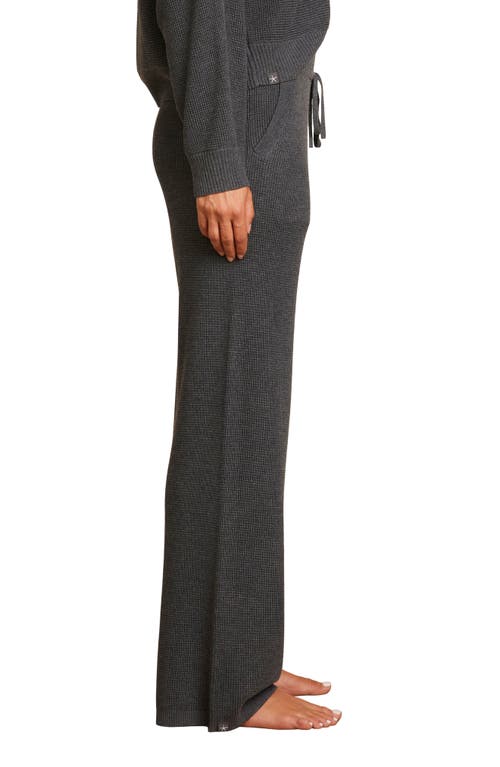 Barefoot Dreams Waffle Knit Drawstring Pants In Anchor