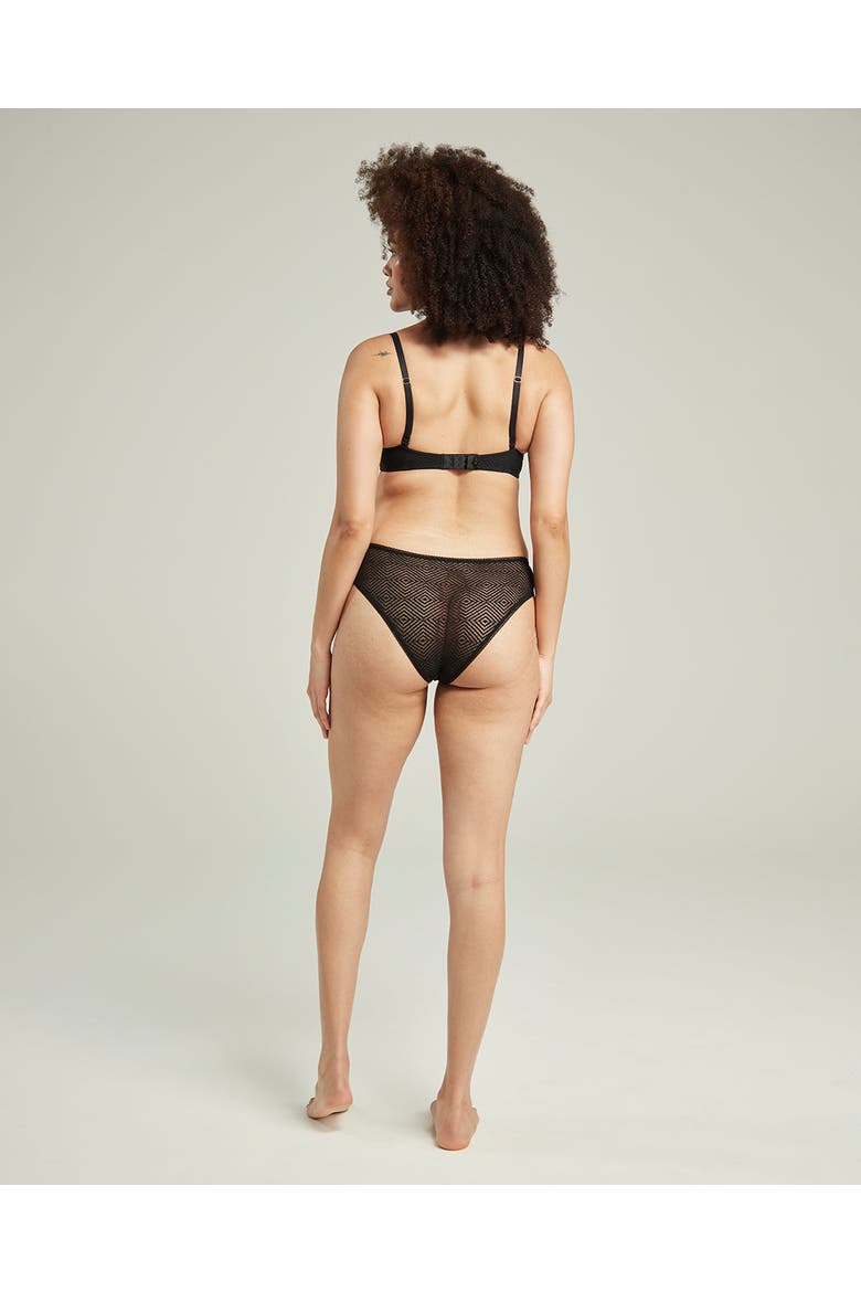 The Sheer Deco High Leg Brief - 3 Pack, Alternate, color, Black
