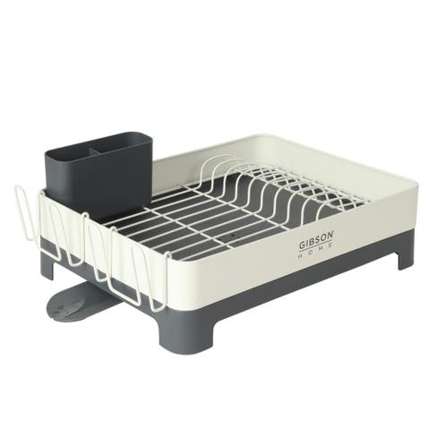 Nestcraft Full-Size Dish Rack with Drain Board and Flatware Caddy
