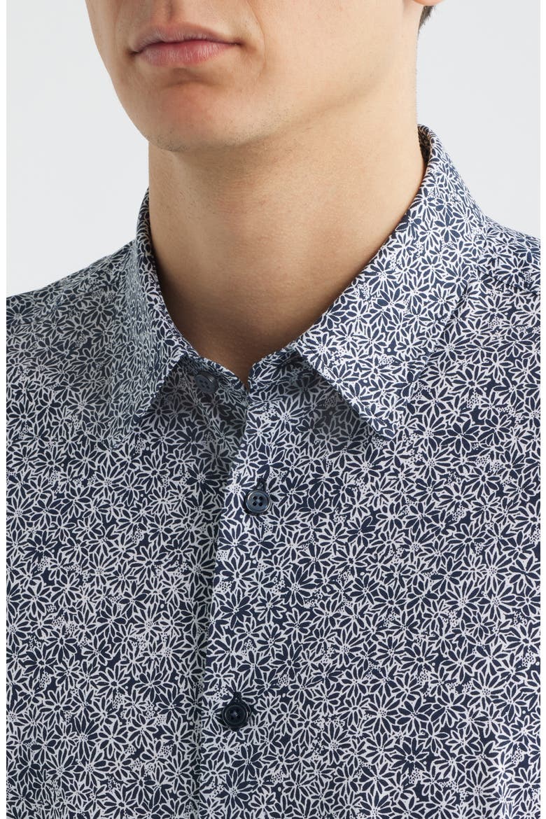 Roan Slim Fit Short Sleeve Button-Up Shirt, Alternate, color, DARK BLUE MULTI