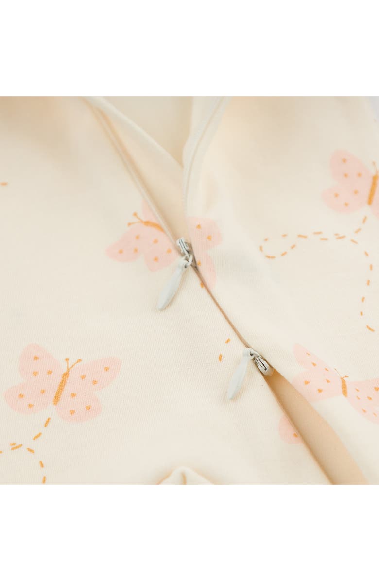 oh baby! Mini Butterflies Pink Footie, Alternate, color, Milk