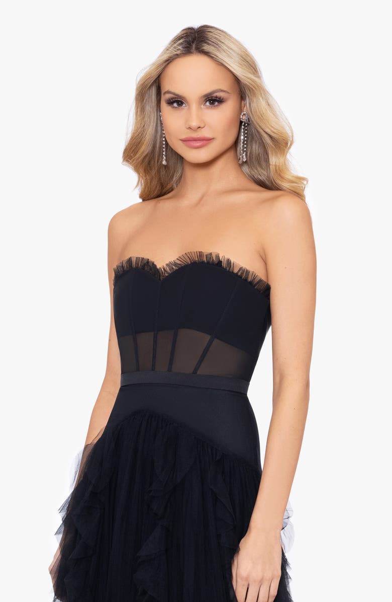 Betsy & Adam Ruffle Corset Ballgown, Alternate, color, 