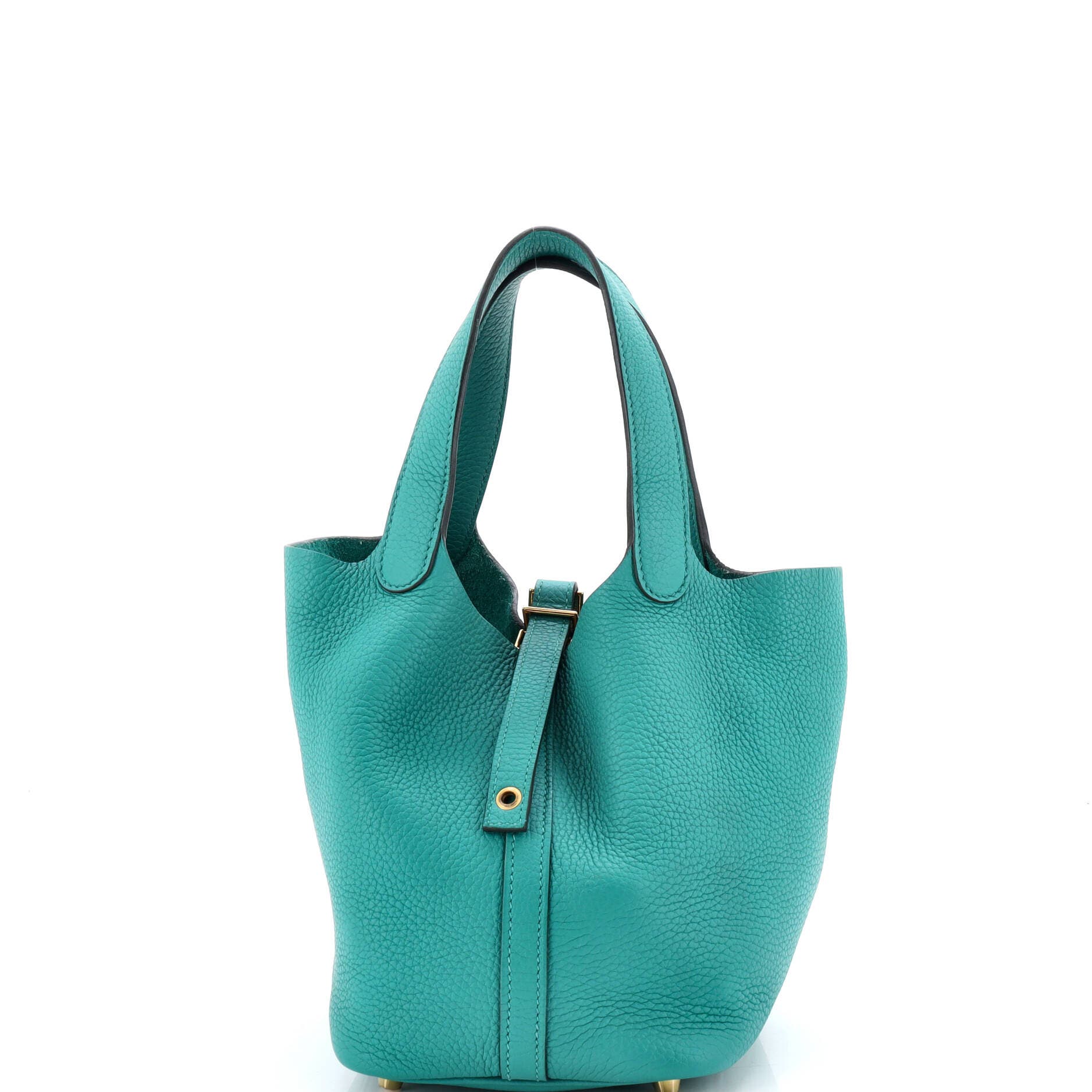 Pre-Owned Hermes Picotin Lock Bag Clemence PM, Main, color, Vert Verone