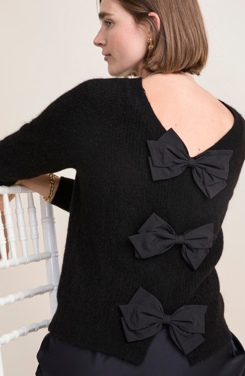 vineyard vines Bow Back Sweater, Alternate, color, Jet Black