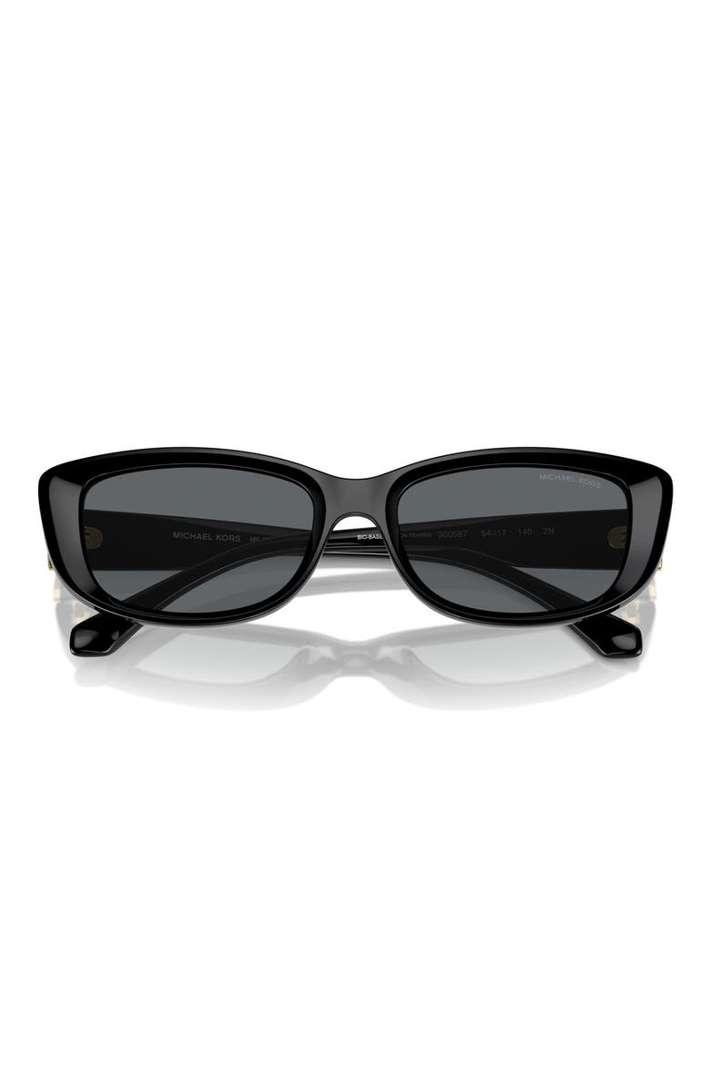 Asheville 54mm Rectangular Sunglasses, Alternate, color, BLACK / DARK GREY SOLID