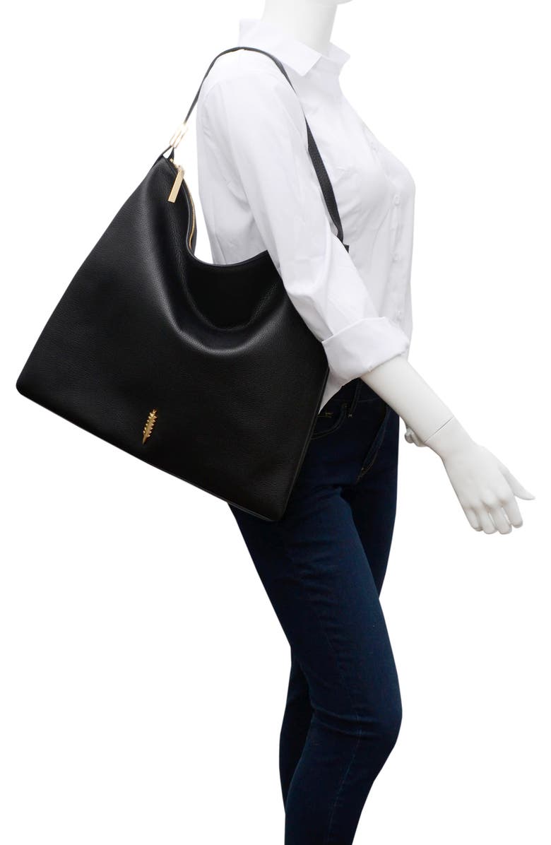 Thacker Gina Leather Shoulder Bag, Alternate, color, Black
