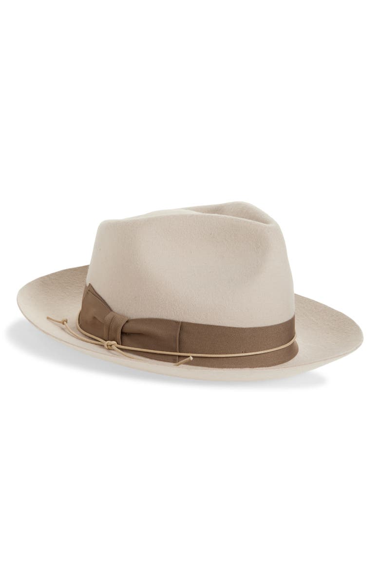 René Mantilla, New York Maison Wool Felt Fedora, Main, color, Taupe