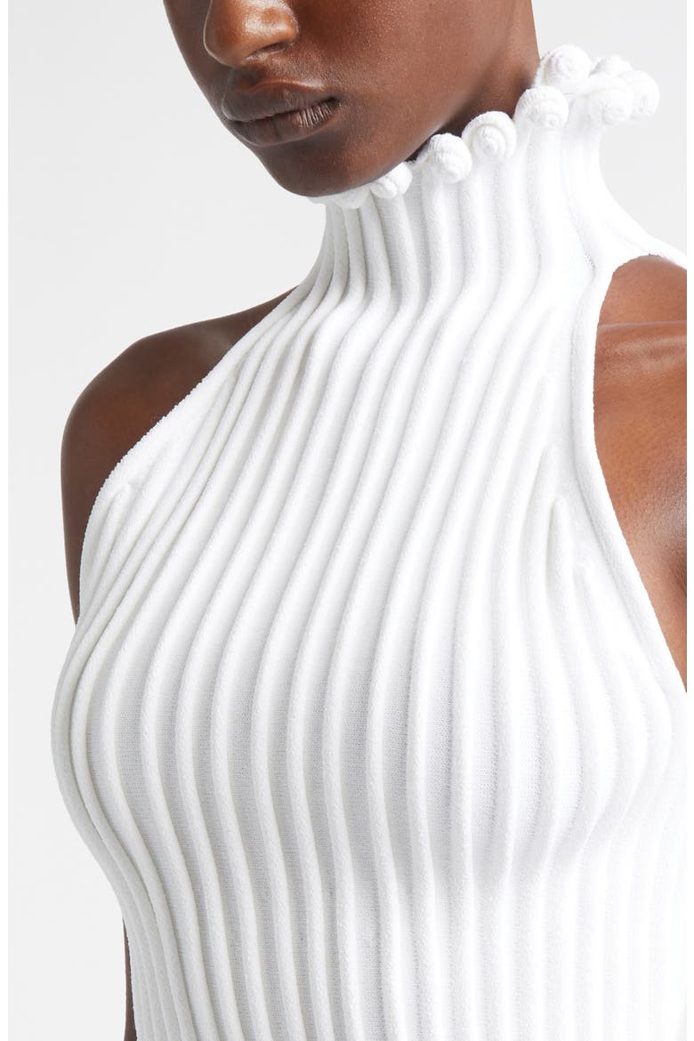 Curled Trim Rib Top, Alternate, color, BLANC