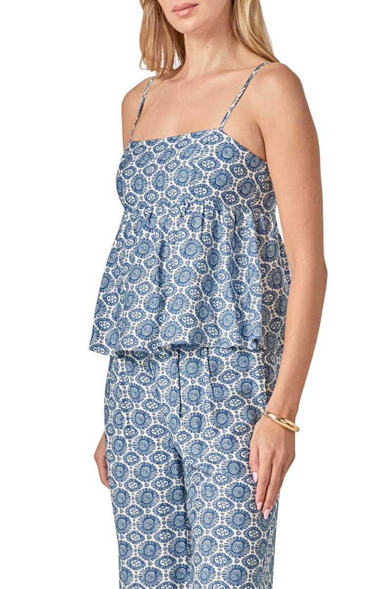 English Factory Allover Print Babydoll Top, Alternate, color, Navy/ White