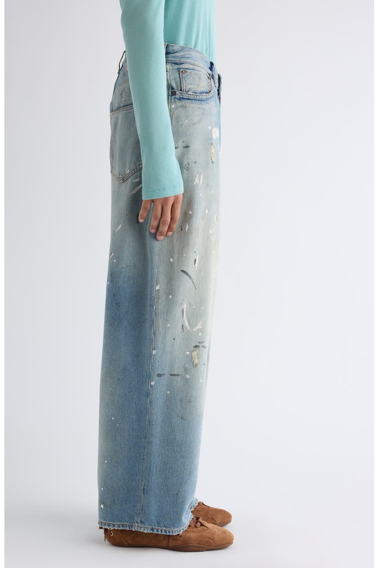 2023 U Trafalgar Paint Splattered Straight Leg Jeans, Alternate, color, LIGHT BLUE