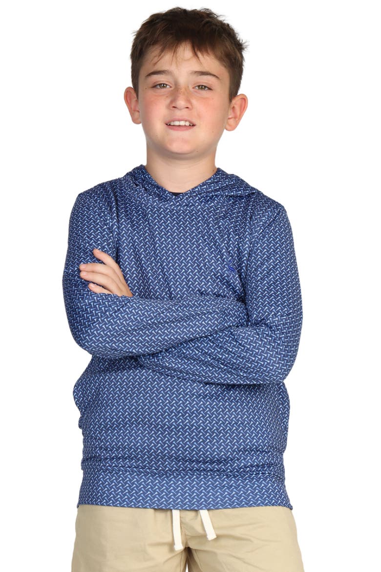 Kids' Golf Tee Performance Hoodie, Main, color, NAVY