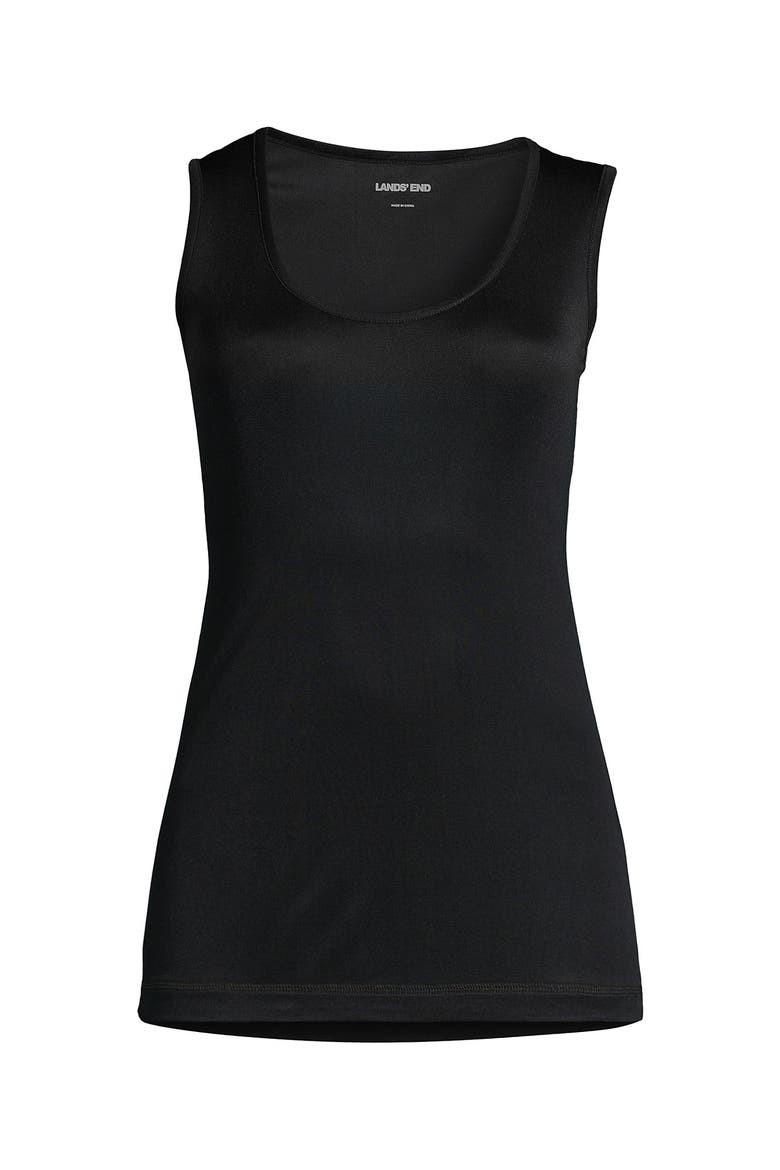 Petite Silk Interlock Thermal Long Underwear Base Layer Tank Top, Alternate, color, Black