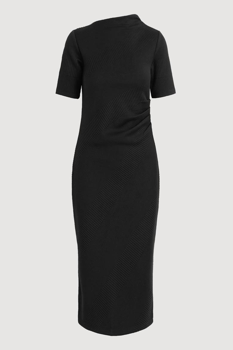 Evie Ribbed-Knit Jersey Dress, Main, color, Black