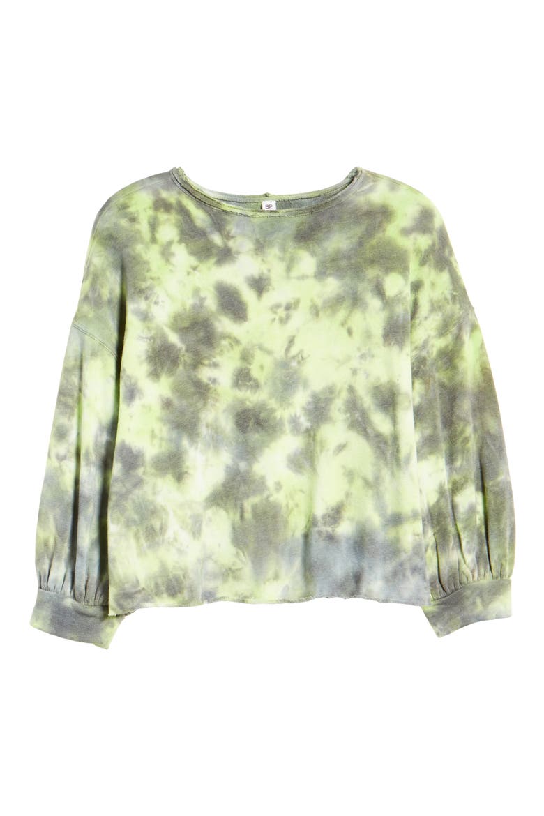 Tie Dye Crewneck Sweatshirt, Alternate, color, GREEN PUNCH TIE DYE