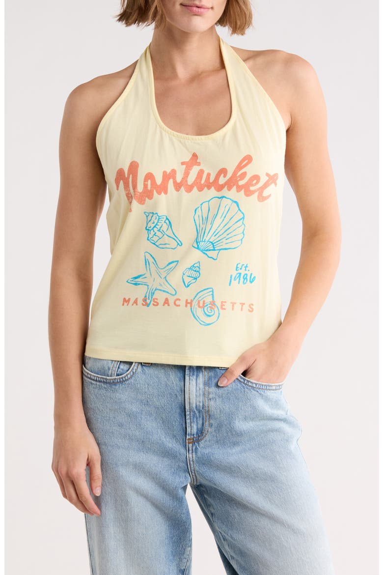 Nantucket Graphic Halter Top, Main, color, YELLOW