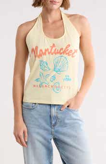 Vinyl Icons Nantucket Graphic Halter Top