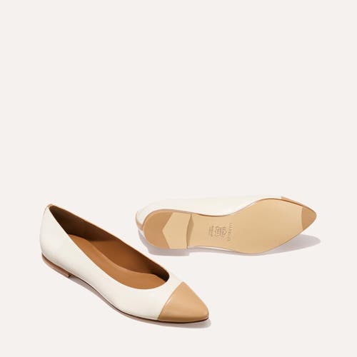 Margaux The Cap-toe Pointe In Ivory And Toffee