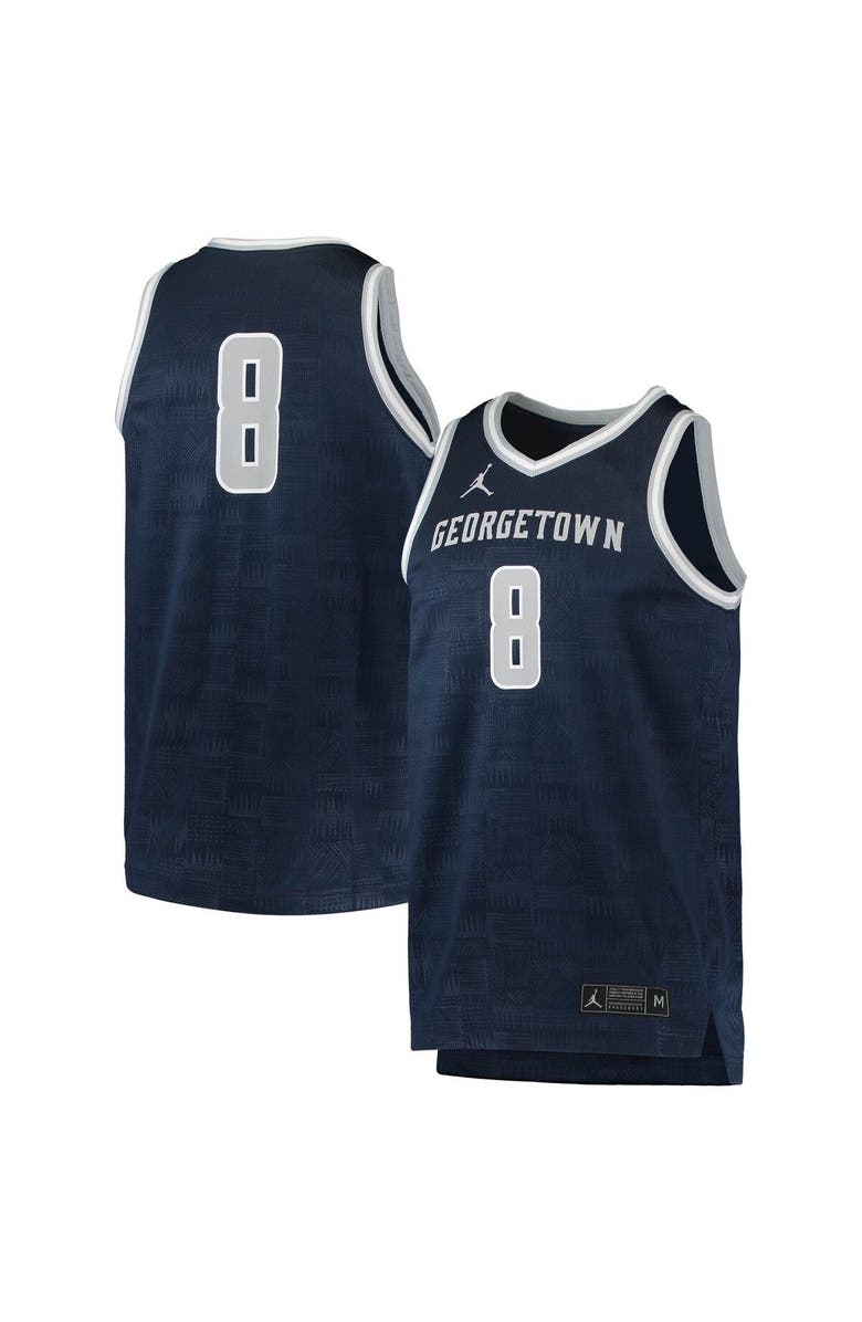 Jordan Brand Men's Jordan Brand #8 Navy Georgetown Hoyas Team Replica Basketball Jersey, Main, color, 