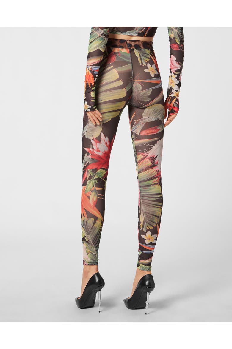 Flare Trousers Flowers Women, Alternate, color, black/multicolored