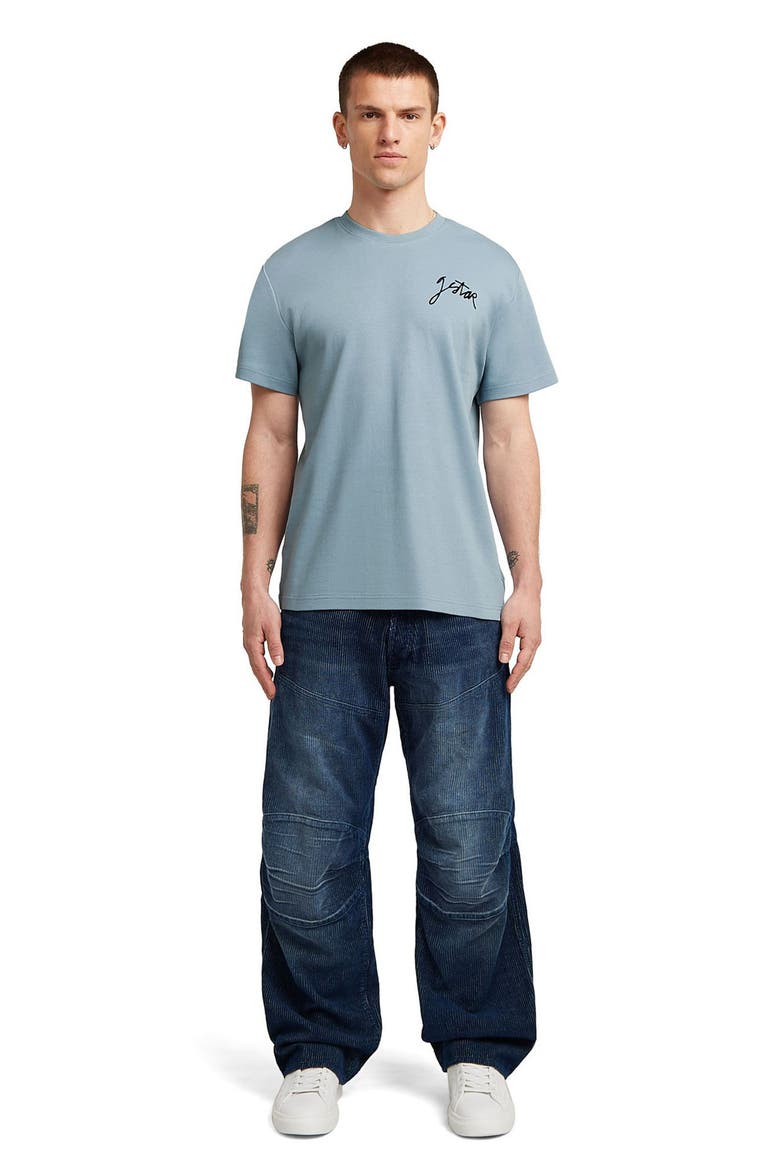 Script Organic Cotton Graphic T-Shirt, Alternate, color, ASH BLUE