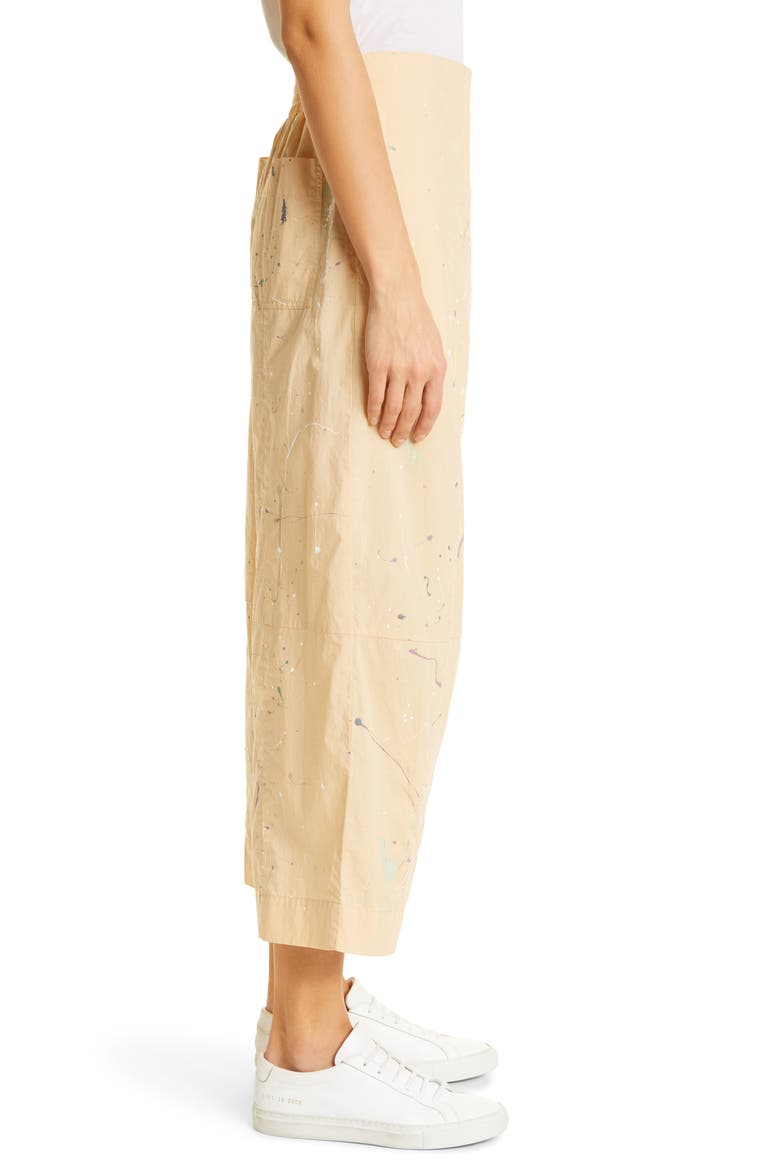 Cotton Poplin Wide Leg Crop Pants, Alternate, color, BUTTER COMBO